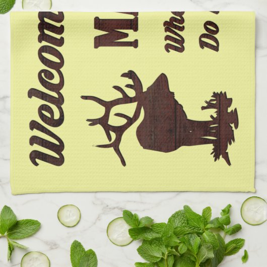 WELKOM AAN DE CAVE VAN HET MAN THEEDOEK (Gevouwen)