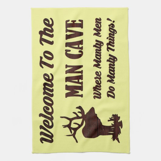 WELKOM AAN DE CAVE VAN HET MAN THEEDOEK (Verticaal)