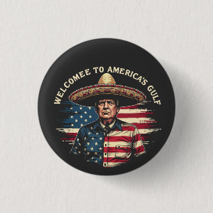 Welkom aan de oostkust van de Golf van Trump Ronde Button 3,2 Cm