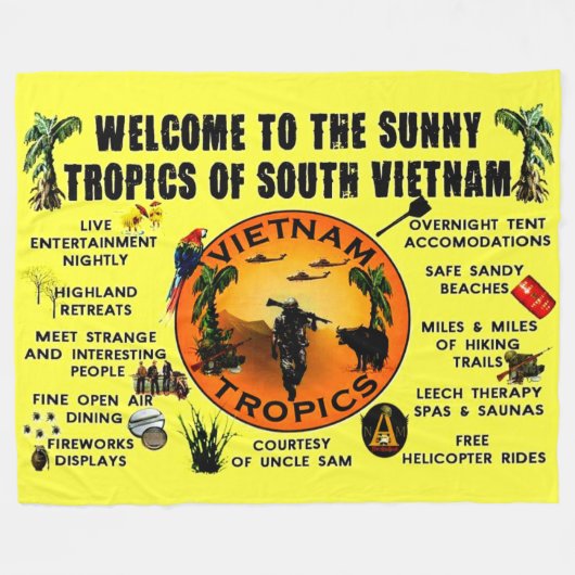 WELKOM AAN DE ZONNY TROPICS VAN VIETNAM FLEECE DEKEN (Voorkant (Horizontaal))