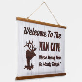 WELKOM AAN HET MAN... HANGEND WANDKLEED (Gebogen)