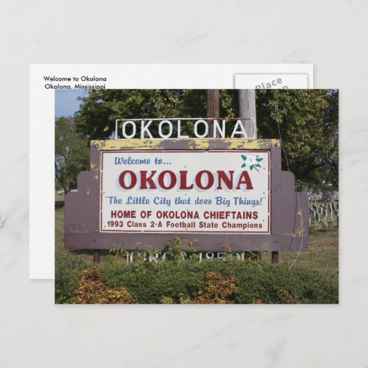 WELKOM AAN OKOLONA BRIEFKAART (Voorkant / Achterkant)