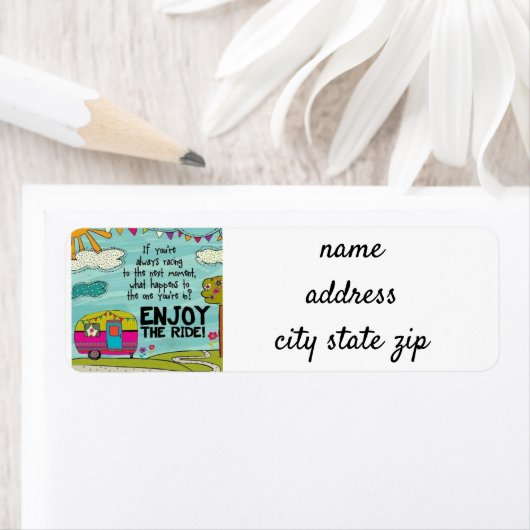 **WELKOM AAN ONZE KAMPER** TERUGADRES ETIKET (Insitu)