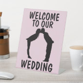 WELKOM AAN ONZE WEDING, PEDESTALE SIGN RECLAMEBORD MET VOETSTUK (Insitu)