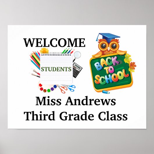 Welkom, aangepaste klasse poster (Voorkant)