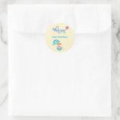 Welkom Aangepaste Naam Bruidsbruiloft Theekopje   Ronde Sticker (Tas)