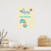 Welkom Aangepaste Naam Bruidsuitnodiging Theekopje Poster (Keuken)