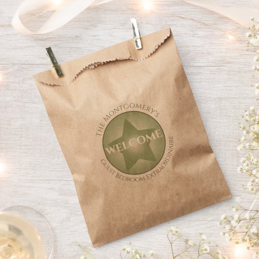 Welkom, aangepaste naam gastslaapkamer Pastel Star Bedankzakje (Geknipt)