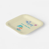 Welkom, aangepaste naam Vrijgezellenfeest Teacup Papieren Bordje (Gebogen)