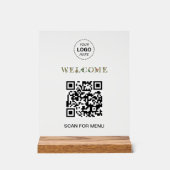 Welkom Aangepaste QR Code Logo Modern Business Acryl Bord (Voorkant)