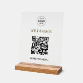 Welkom Aangepaste QR Code Logo Modern Business Acryl Bord (Hoek)
