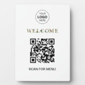 Welkom Aangepaste QR Code Logo Modern Business Fotoplaat (voorkant)