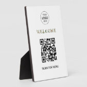 Welkom Aangepaste QR Code Logo Modern Business Fotoplaat (Zijkant)