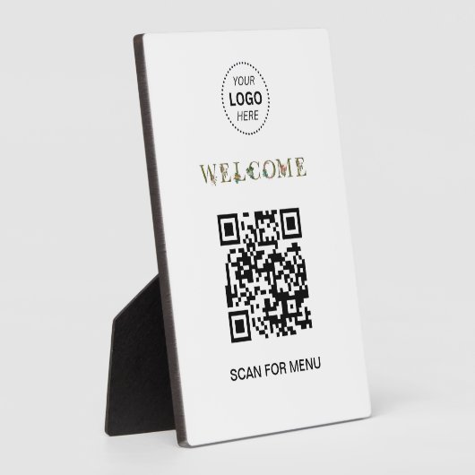 Welkom Aangepaste QR Code Logo Modern Business Fotoplaat (Zijkant)