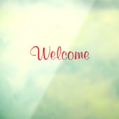 Welkom aangepaste tekst Bericht rood kleurig start Raamsticker (Vel 3)