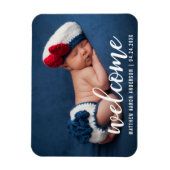 Welkom Aankondiging Nieuwe Baby Modern Magneet (Verticaal)