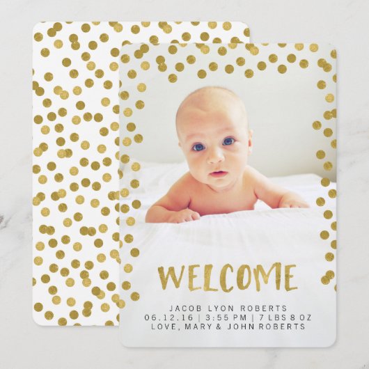 Welkom | Aankondigingen van gouden moderne foto's (Voorkant / Achterkant)