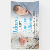 Welkom Aankondigingsbanner voor babyjongen 2 foto' Spandoek (Verticaal)