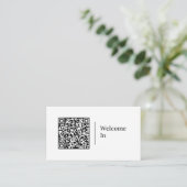 Welkom | Aanpasbare QR-code en logo Visitekaartje (Staand voorkant)