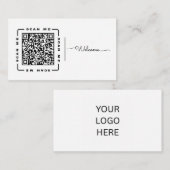 Welkom | Aanpasbare QR-code- en logosjabloon  Visitekaartje (Voorkant / Achterkant)
