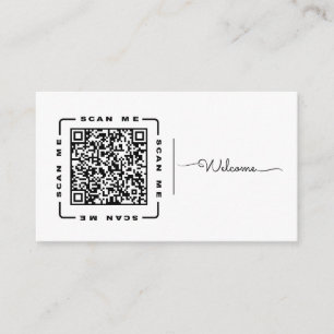 Welkom Aanpasbare QR-code- en logosjabloon Visitekaartje