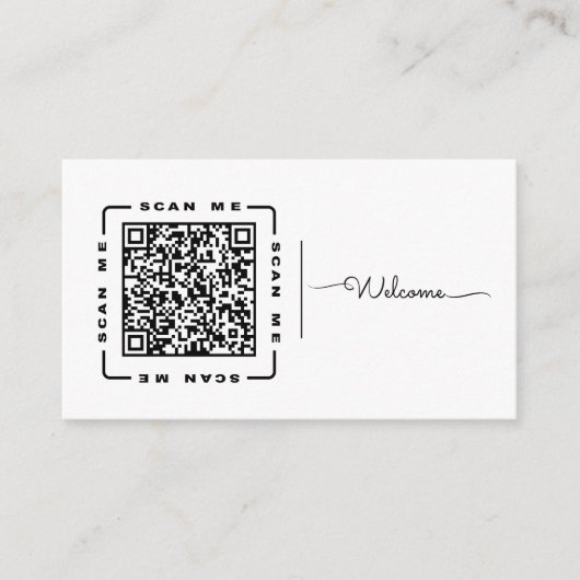 Welkom | Aanpasbare QR-code- en logosjabloon  Visitekaartje (Voorkant)