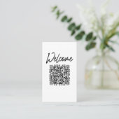 Welkom | Aanpasbare QR-code- en logosjabloon  Visitekaartje (Staand voorkant)