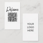 Welkom | Aanpasbare QR-code- en logosjabloon  Visitekaartje (Voorkant / Achterkant)