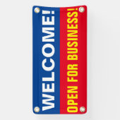 Welkom aanpassen Open voor Bedrijven-banner Spandoek (Verticaal)
