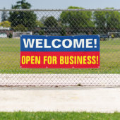 Welkom aanpassen Open voor Bedrijven-banner Spandoek (Insitu)