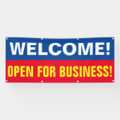 Welkom aanpassen Open voor Bedrijven-banner Spandoek (Horizontaal)