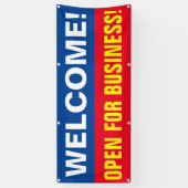 Welkom aanpassen Open voor Bedrijven-banner Spandoek (Verticaal)