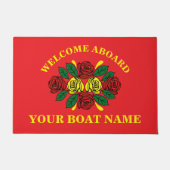 Welkom Aboard Aangepaste Bootnaam Rood Deurmat (Voorkant)