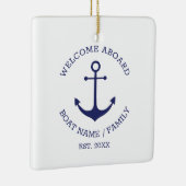Welkom Aboard blauw wit Aangepast nautisch anker Keramisch Ornament (Rechts)