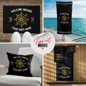 Welkom Aboard Geschenk Boot Eigenaren Zwart & Goud Deurmat