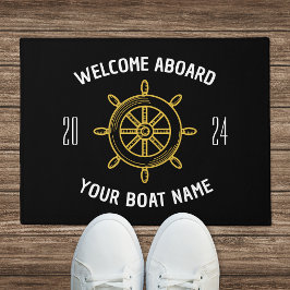 Welkom Aboard Geschenk Boot Eigenaren Zwart & Goud Deurmat