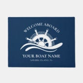 Welkom Aboard Name Nautical Ship Wheel Navy Deurmat (Voorkant)