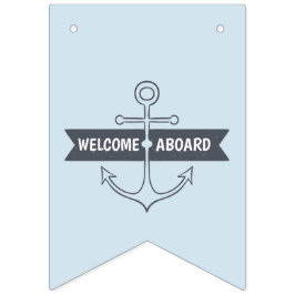 Welkom Aboard! Nautisch thema. Vlaggetjes