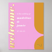 Welkom Abstracte bruiloft in oude roze en gele ret Folie Afdrukken (Voorkant)