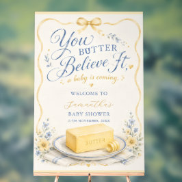 Welkom Acryl Bord Baby Shower 'Boter',