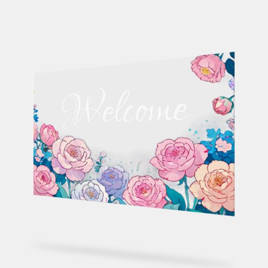 Welkom Acryl Teken Bord (Hoek)