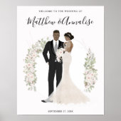 Welkom Afrikaanse Amerikaanse bride en Groom Weddi Poster (Voorkant)