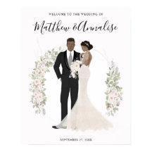 Welkom Afrikaanse Amerikaanse bride en Groom Weddi