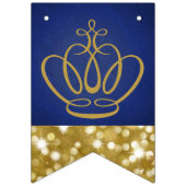 Welkom Afrikaanse Prince| Royal Blue & Gold Glitte Vlaggetjes (Eerste vlag)