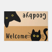 Welkom afscheid kat Doormat, klapzwarte kat Deurmat (Voorkant)