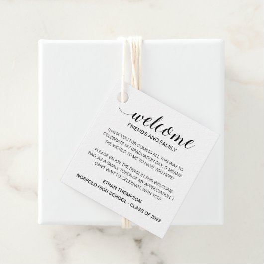 Welkom Afstuderen uit de Gift Bag van de stad Bedankjes Labels (In situ)