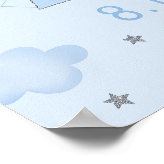 Welkom Airplane Clouds Baby shower Poster (Hoek)