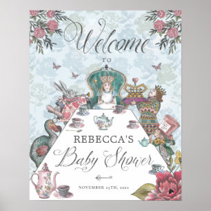Welkom Alice in Wonderland Theepartij Baby Shower Poster