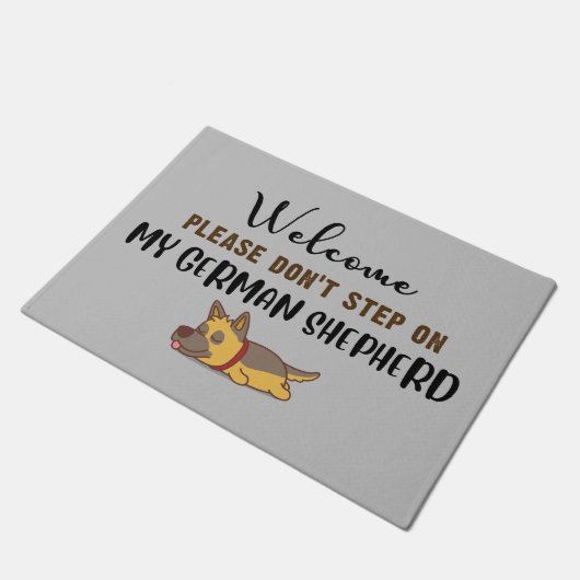 Welkom alsjeblieft, stap niet op mijn Duitse Sheph Deurmat (Schuin)