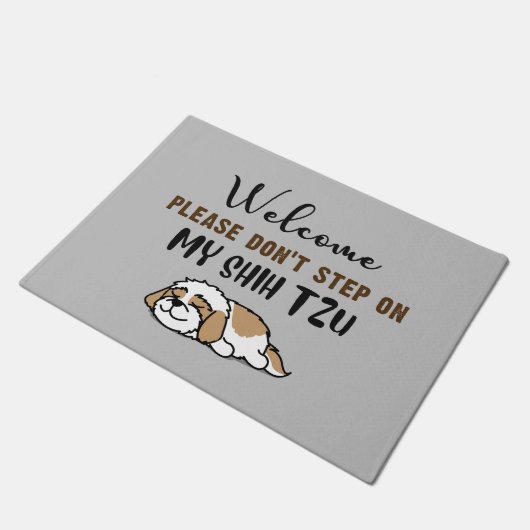 Welkom alsjeblieft, stap niet op mijn Shih Tzu Deurmat (Schuin)